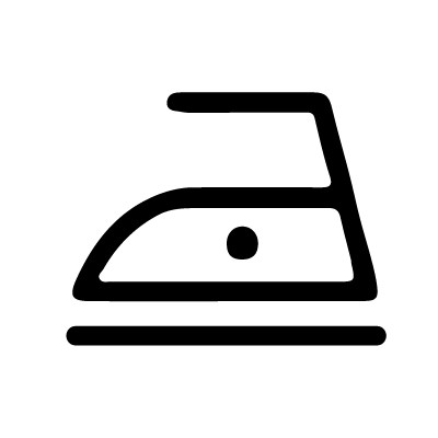 Iron up to 110°C with caution